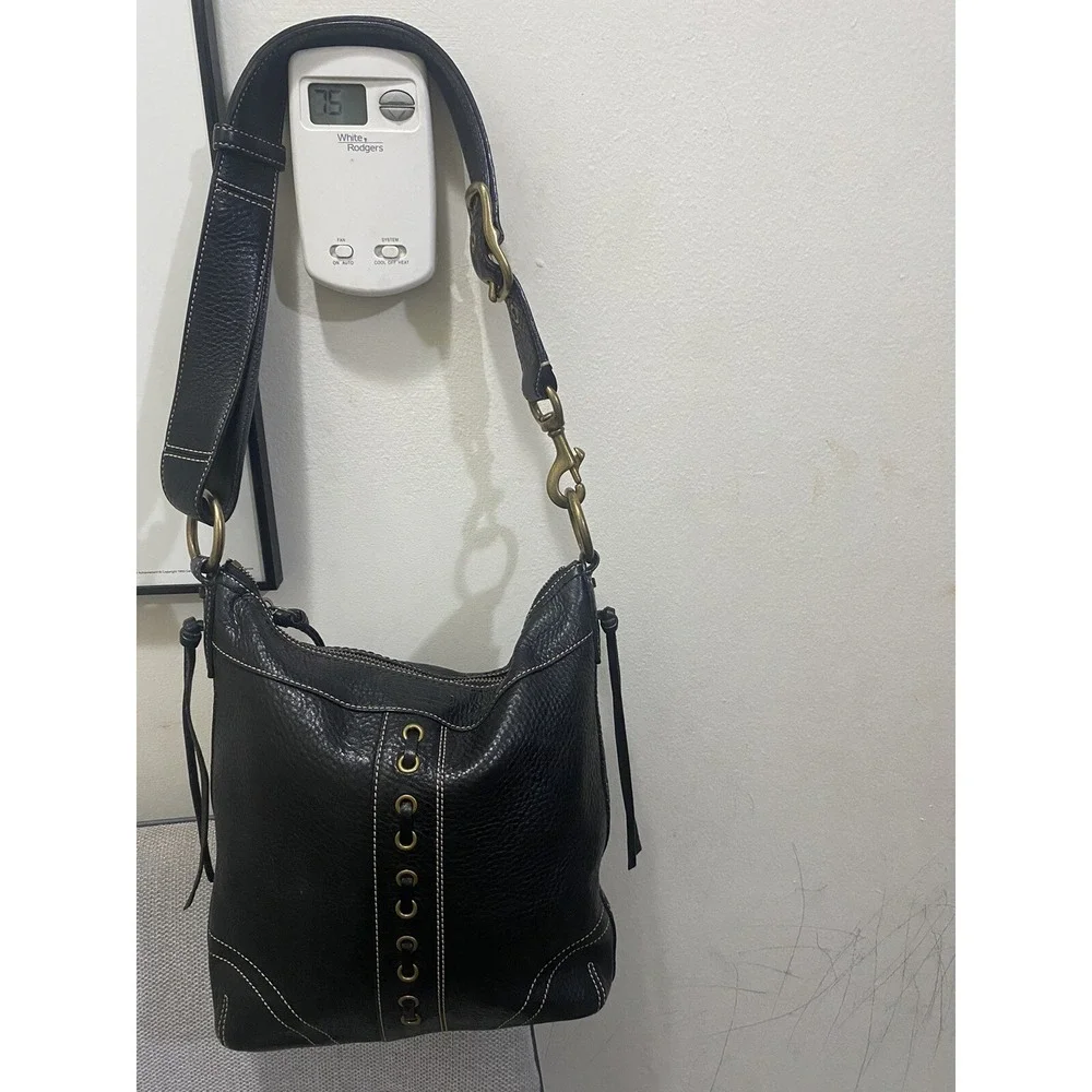 Coach Chelsea Laced Duffle Crossbody Shoulder Bag 10399 Black Leather Vintage